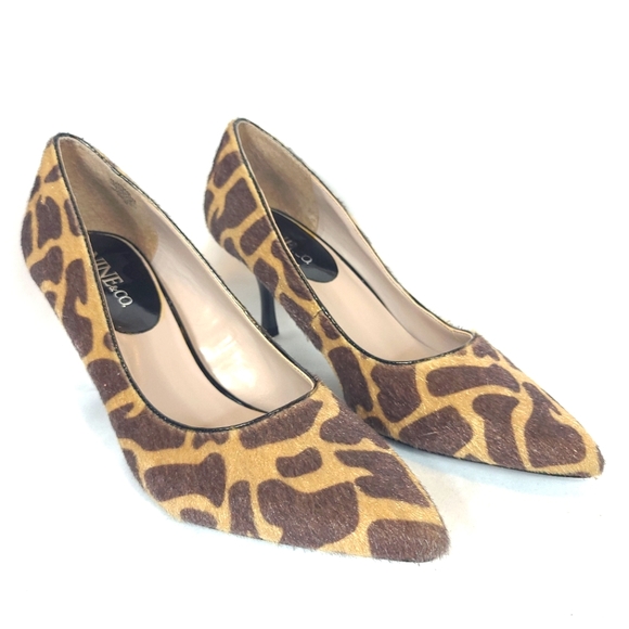 ANIMAL PRINT NINE & CO HEELS - Picture 1 of 6